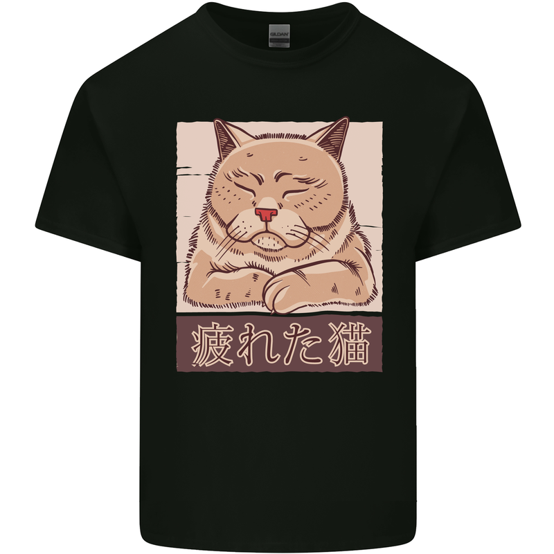 A Tired Cat Kids T-Shirt Childrens Black