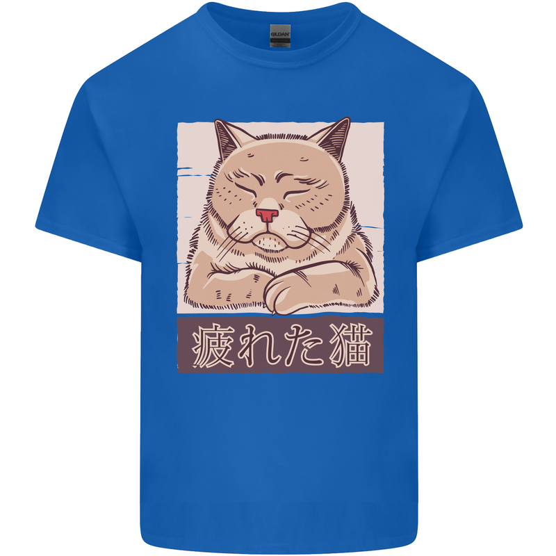 A Tired Cat Kids T-Shirt Childrens Royal Blue