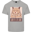 A Tired Cat Kids T-Shirt Childrens Sports Grey