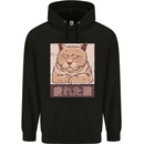 A Tired Cat Mens 80% Cotton Hoodie Black