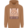A Tired Cat Mens 80% Cotton Hoodie Caramel Latte