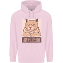 A Tired Cat Mens 80% Cotton Hoodie Light Pink