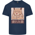 A Tired Cat Mens Cotton T-Shirt Tee Top Navy Blue