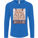 A Tired Cat Mens Long Sleeve T-Shirt Royal Blue