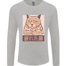A Tired Cat Mens Long Sleeve T-Shirt Sports Grey