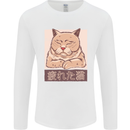 A Tired Cat Mens Long Sleeve T-Shirt White