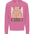 A Tired Cat Mens Sweatshirt Jumper Azalea
