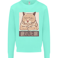 A Tired Cat Mens Sweatshirt Jumper Peppermint