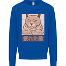 A Tired Cat Mens Sweatshirt Jumper Royal Blue