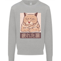 A Tired Cat Mens Sweatshirt Jumper Sports Grey
