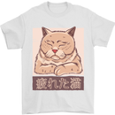 A Tired Cat Mens T-Shirt 100% Cotton White