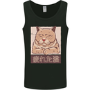 A Tired Cat Mens Vest Tank Top Black