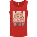 A Tired Cat Mens Vest Tank Top Red