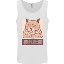 A Tired Cat Mens Vest Tank Top White