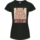 A Tired Cat Womens Petite Cut T-Shirt Black