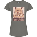 A Tired Cat Womens Petite Cut T-Shirt Charcoal