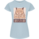A Tired Cat Womens Petite Cut T-Shirt Light Blue
