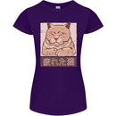 A Tired Cat Womens Petite Cut T-Shirt Purple