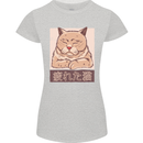 A Tired Cat Womens Petite Cut T-Shirt Sports Grey