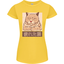 A Tired Cat Womens Petite Cut T-Shirt Yellow