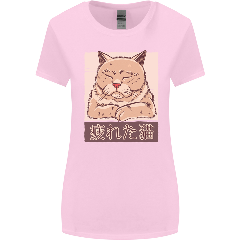 A Tired Cat Womens Wider Cut T-Shirt Light Pink