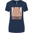 A Tired Cat Womens Wider Cut T-Shirt Navy Blue