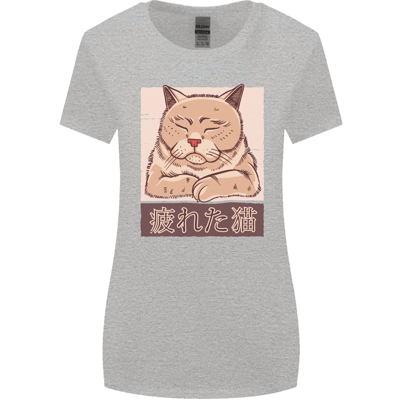 A Tired Cat Womens Wider Cut T-Shirt Sports Grey
