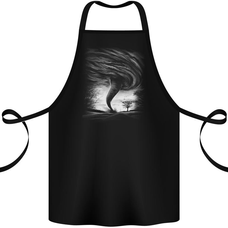 A Tornado Storm Chaser Extreme Weather Cotton Apron 100% Organic Black