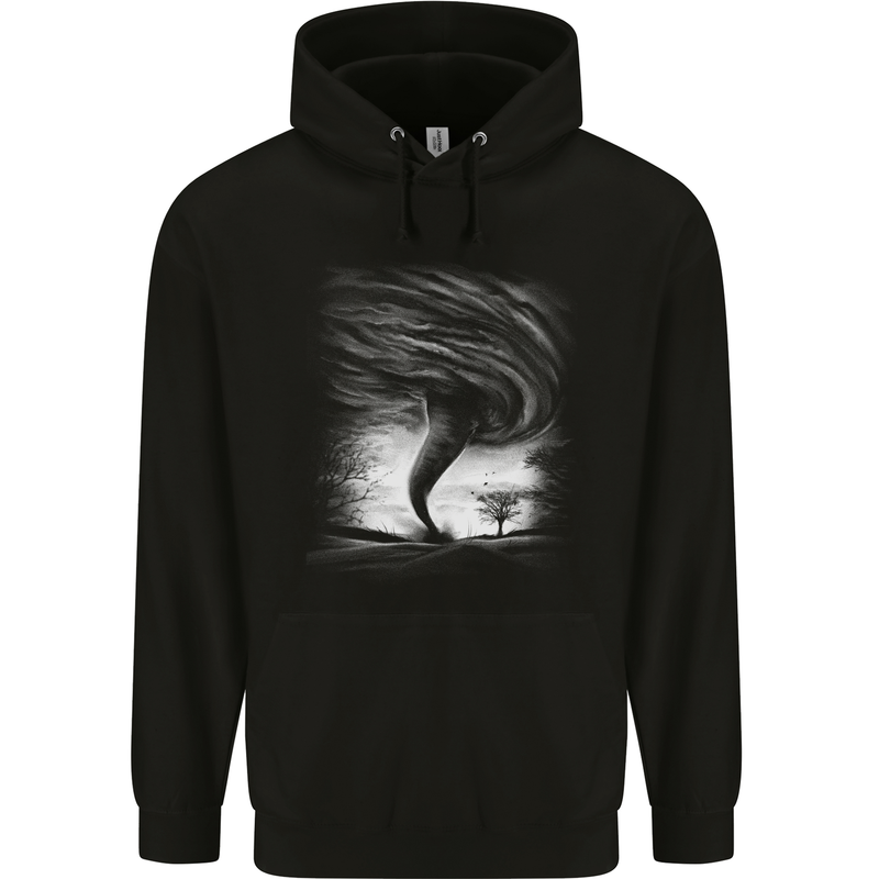 A Tornado Storm Chaser Extreme Weather Mens 80% Cotton Hoodie Black