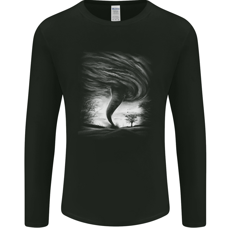 A Tornado Storm Chaser Extreme Weather Mens Long Sleeve T-Shirt Black