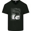 A Tornado Storm Chaser Extreme Weather Mens V-Neck Cotton T-Shirt Black