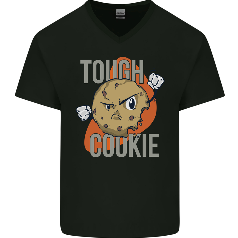 A Tough Cookie Funny MMA Mixed Martial Arts Mens V-Neck Cotton T-Shirt Black