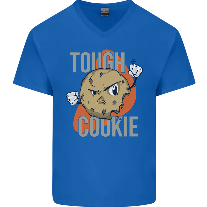 A Tough Cookie Funny MMA Mixed Martial Arts Mens V-Neck Cotton T-Shirt Royal Blue