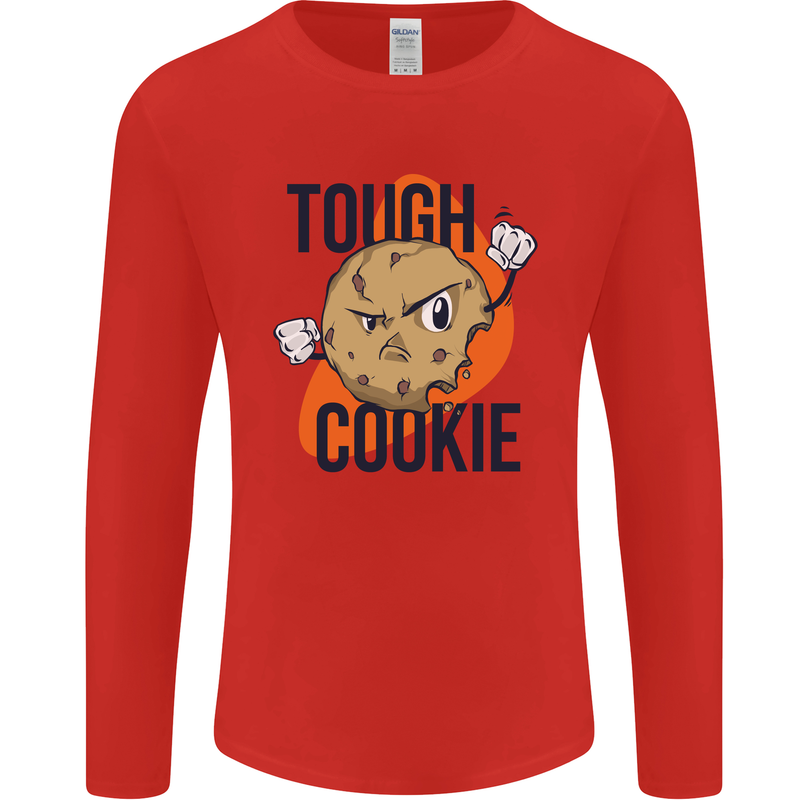 A Tough Cookie MMA Mixed Martial Arts Funny Mens Long Sleeve T-Shirt Red