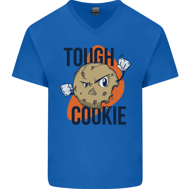 A Tough Cookie MMA Mixed Martial Arts Funny Mens V-Neck Cotton T-Shirt Royal Blue