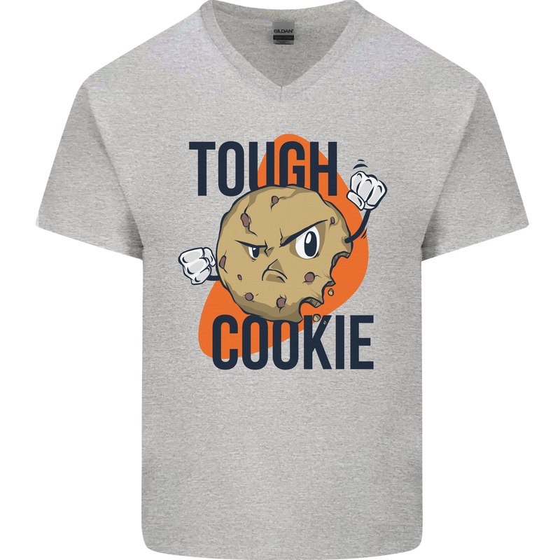 A Tough Cookie MMA Mixed Martial Arts Funny Mens V-Neck Cotton T-Shirt Sports Grey