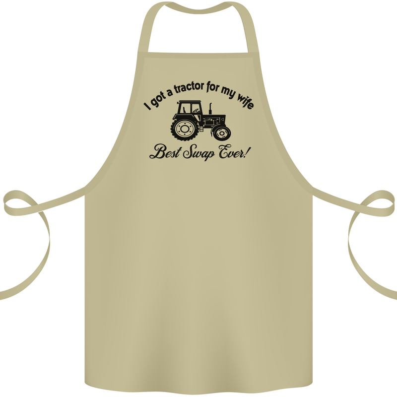A Tractor for My Wife Funny Farming Farmer Cotton Apron 100% Organic Khaki
