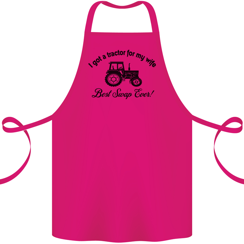 A Tractor for My Wife Funny Farming Farmer Cotton Apron 100% Organic Pink