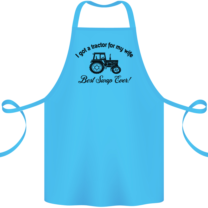 A Tractor for My Wife Funny Farming Farmer Cotton Apron 100% Organic Turquoise