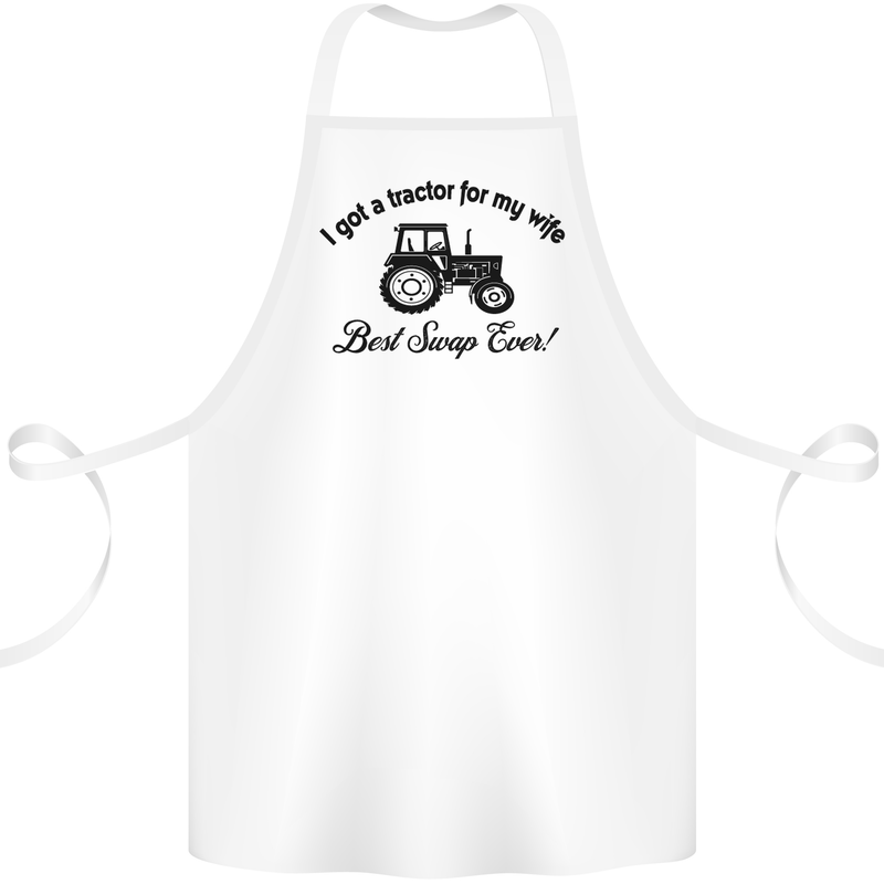 A Tractor for My Wife Funny Farming Farmer Cotton Apron 100% Organic White