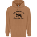A Tractor for My Wife Funny Farming Farmer Mens 80% Cotton Hoodie Caramel Latte