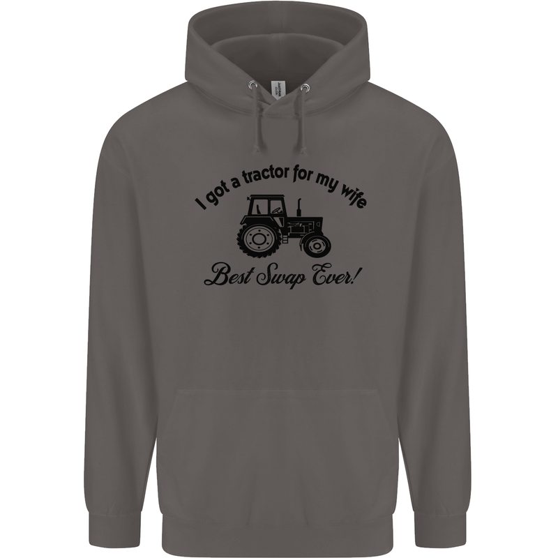 A Tractor for My Wife Funny Farming Farmer Mens 80% Cotton Hoodie Charcoal