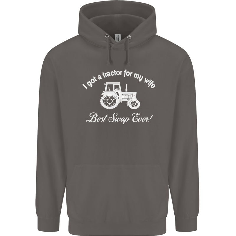A Tractor for My Wife Funny Farming Farmer Mens 80% Cotton Hoodie Charcoal