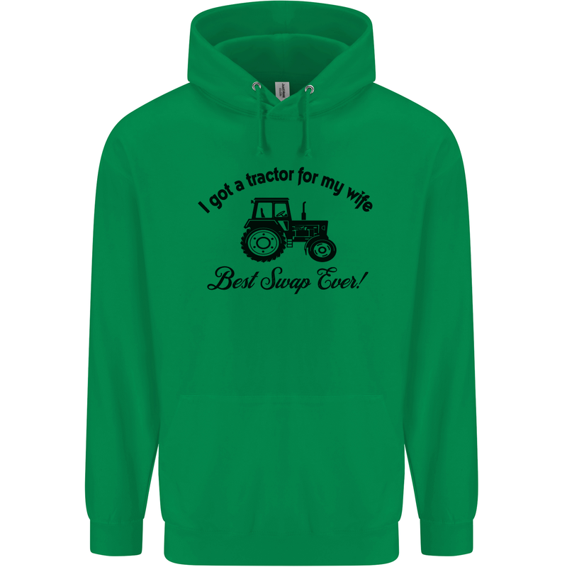 A Tractor for My Wife Funny Farming Farmer Mens 80% Cotton Hoodie Irish Green
