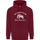 A Tractor for My Wife Funny Farming Farmer Mens 80% Cotton Hoodie Maroon