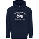 A Tractor for My Wife Funny Farming Farmer Mens 80% Cotton Hoodie Navy Blue