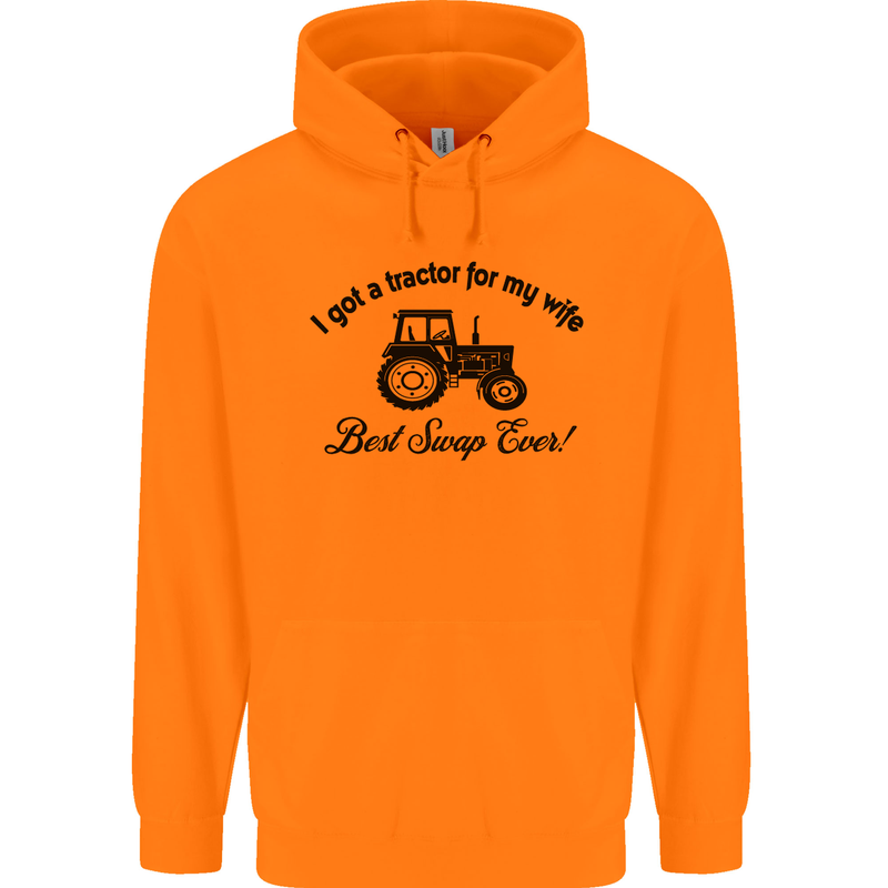 A Tractor for My Wife Funny Farming Farmer Mens 80% Cotton Hoodie Orange