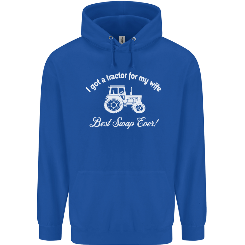 A Tractor for My Wife Funny Farming Farmer Mens 80% Cotton Hoodie Royal Blue