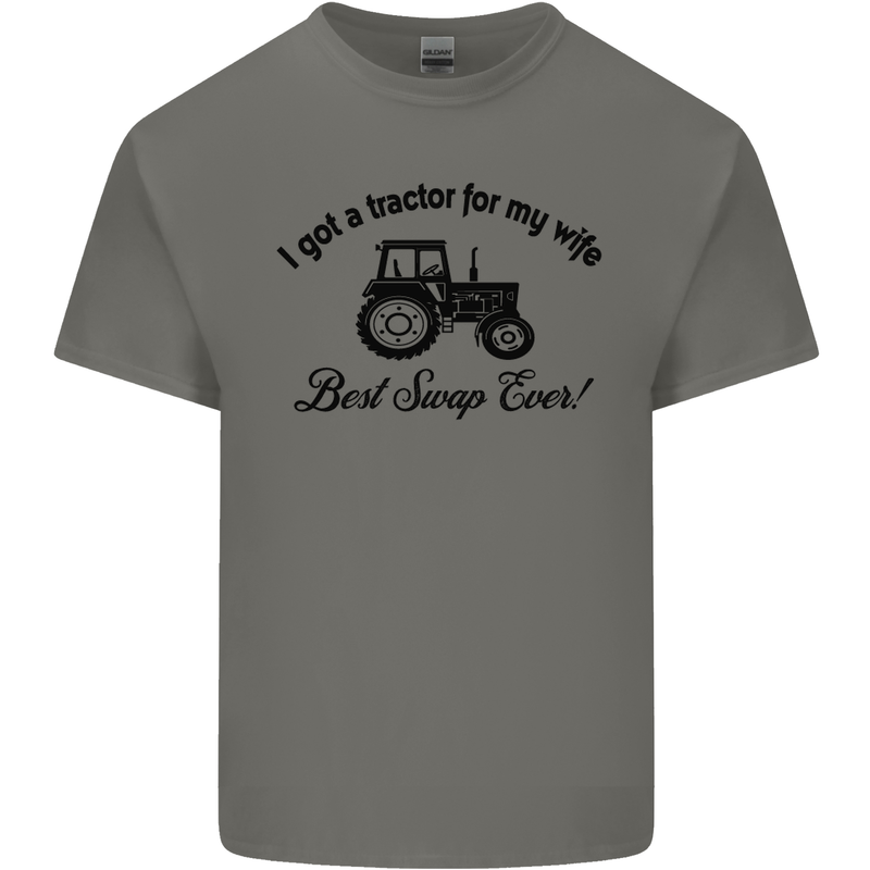 A Tractor for My Wife Funny Farming Farmer Mens Cotton T-Shirt Tee Top Charcoal