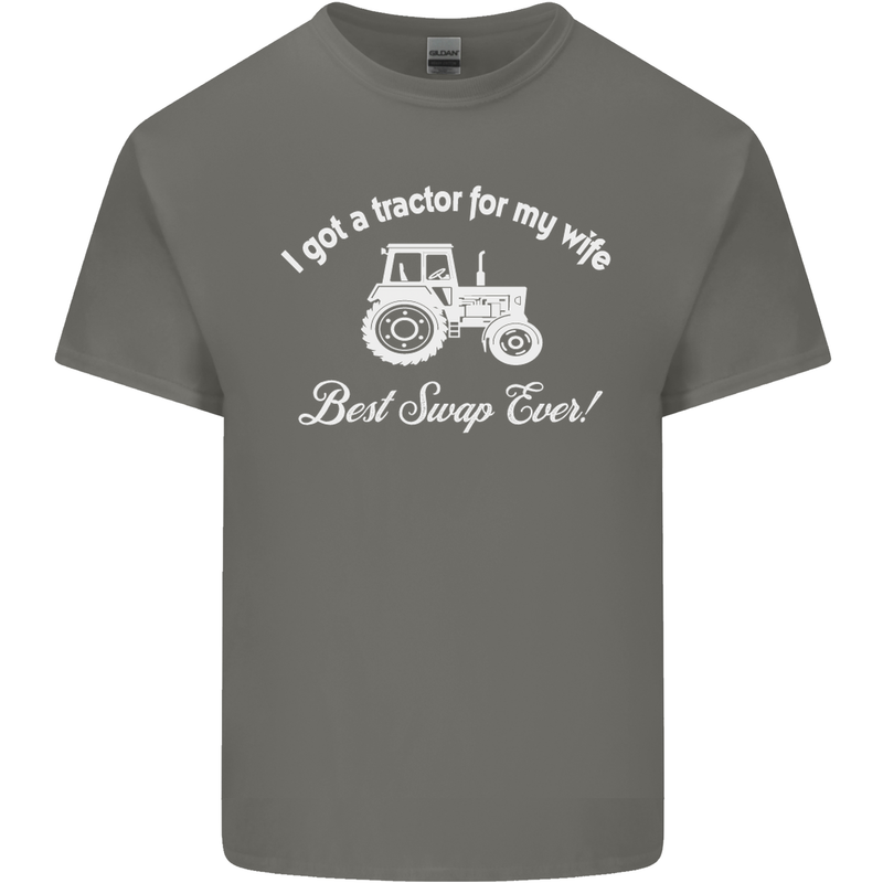 A Tractor for My Wife Funny Farming Farmer Mens Cotton T-Shirt Tee Top Charcoal